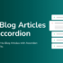 Write Blog Articles with Accordion