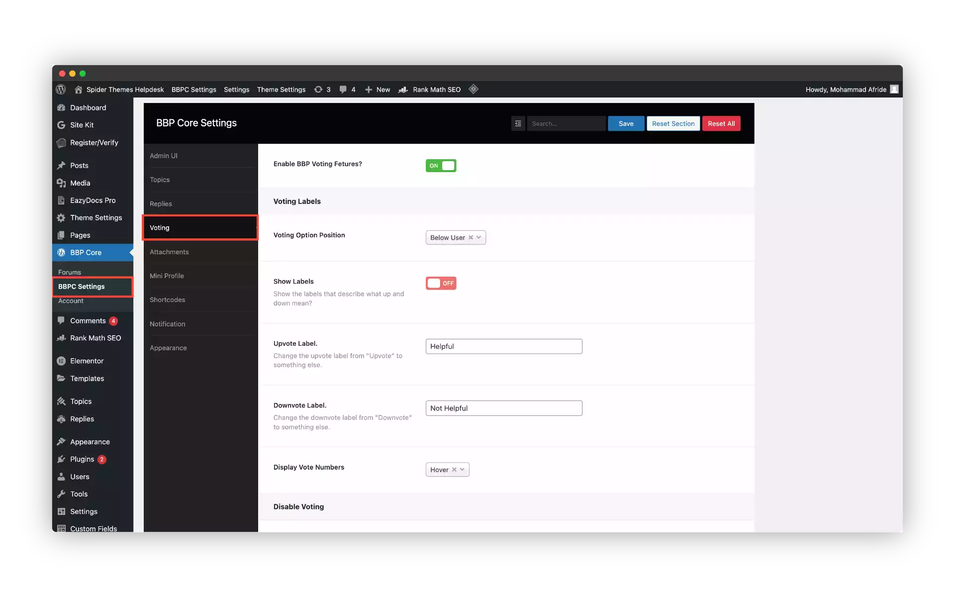 Enabling BBP Core Voting System