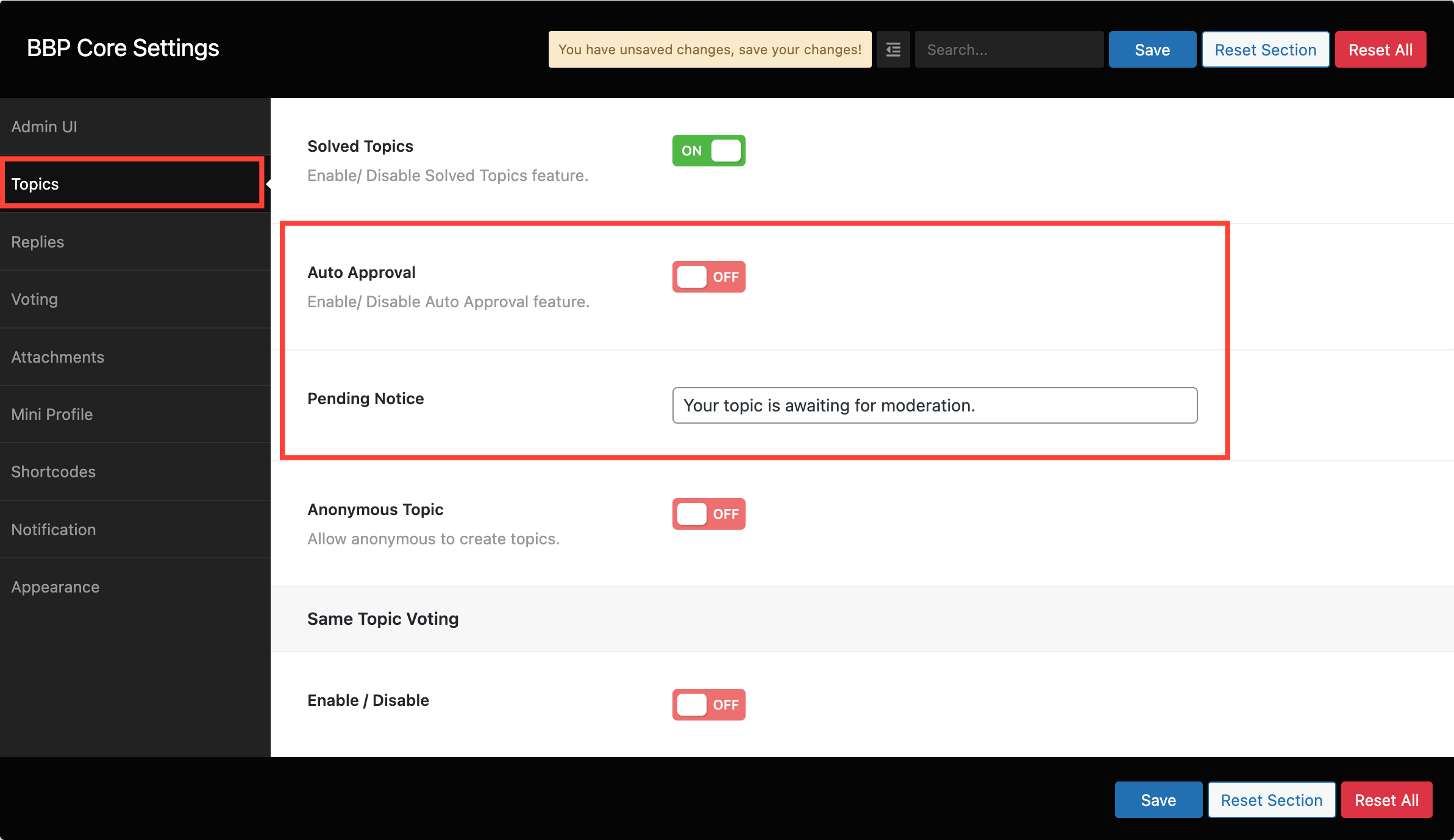 BBP Core Admin Approval for Content