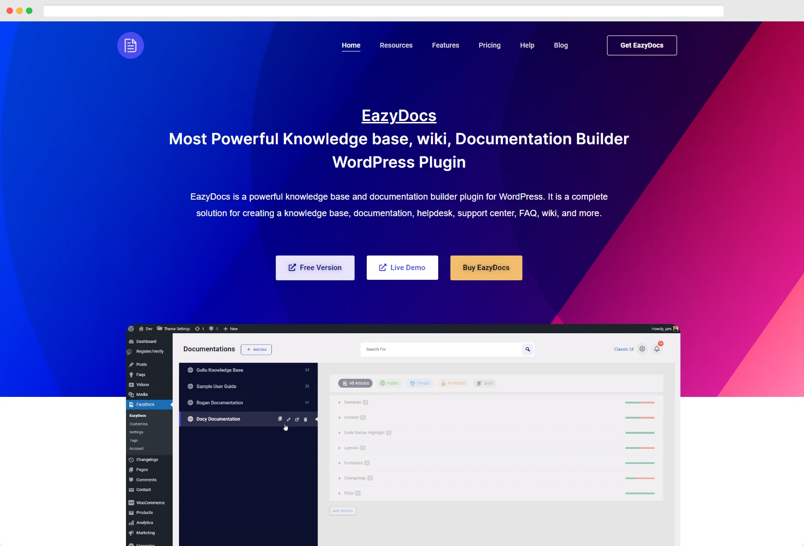 EazyDocs – Most Powerful Knowledge base, wiki, Documentation Plugins
