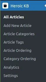Heroic KB WordPress Plugin Documentation Creation Dashboard