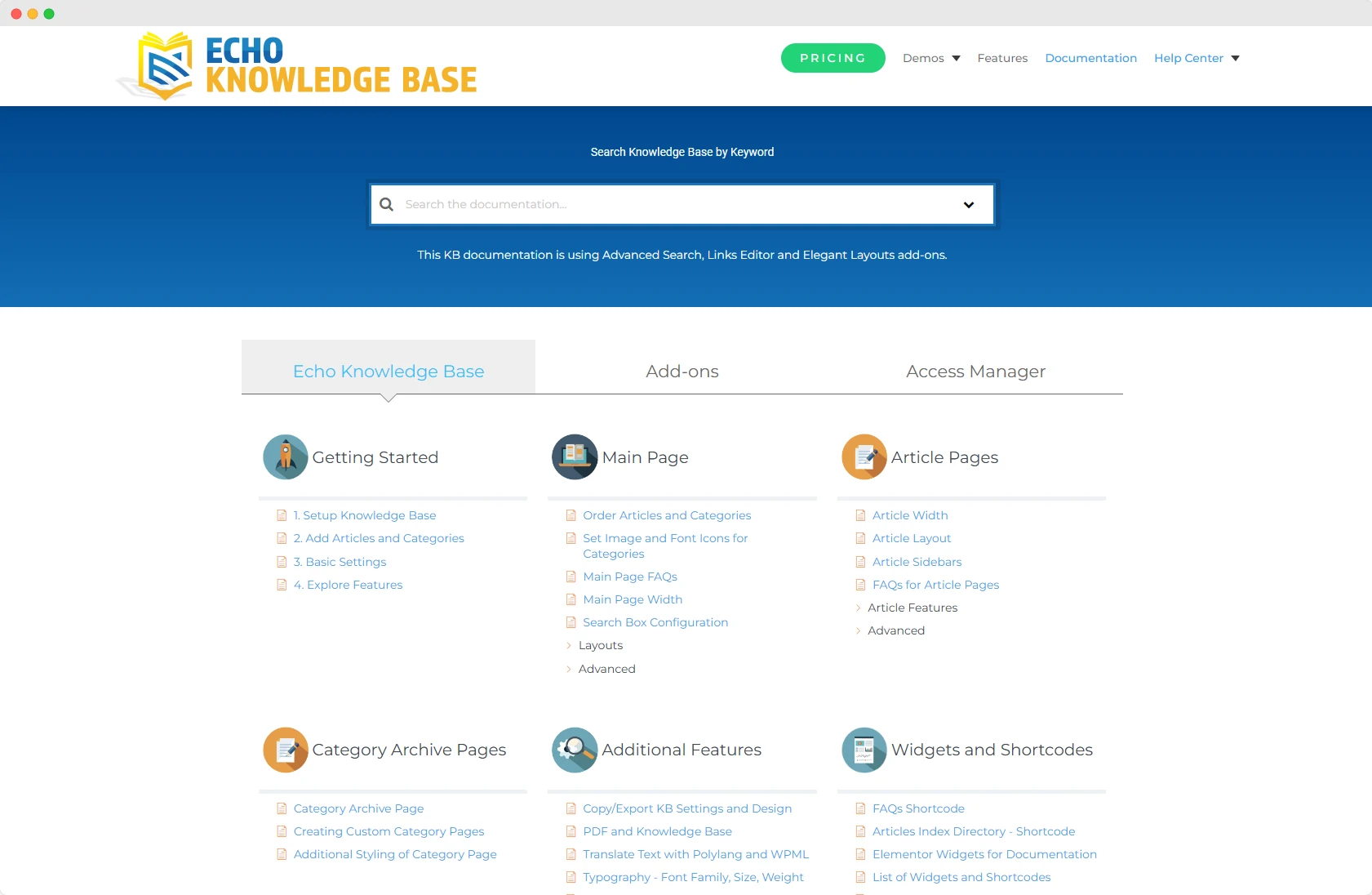 Knowledge Base for Documentation WordPress Plugin
