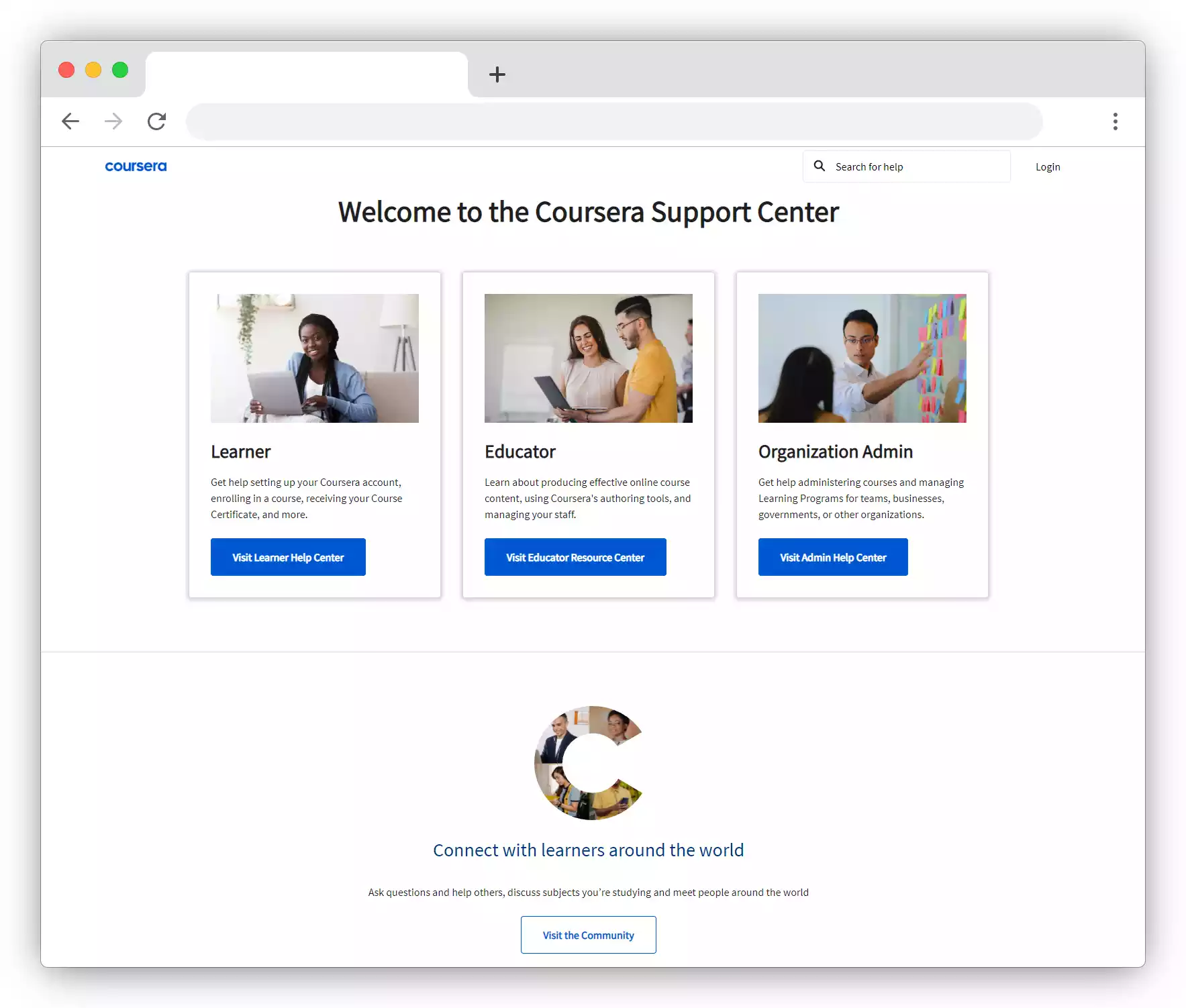 Coursera Help Center for Coursera elearning websites