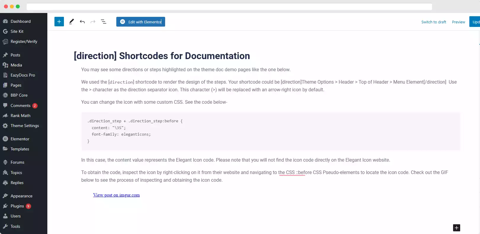 Using EazyDocs Documentation Plugin to Create a Code Snippet Documentation