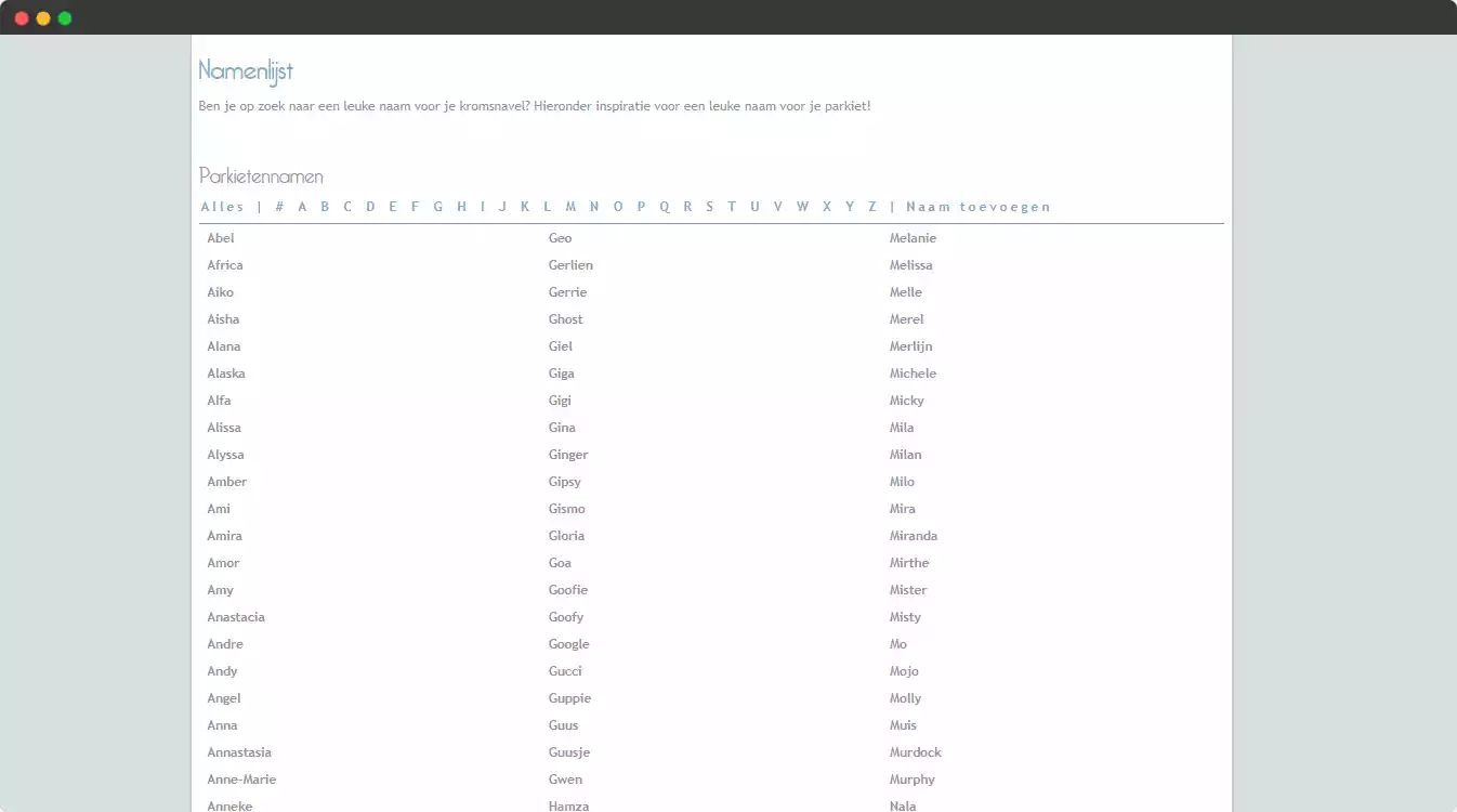 Name Directory Glossary Demo 