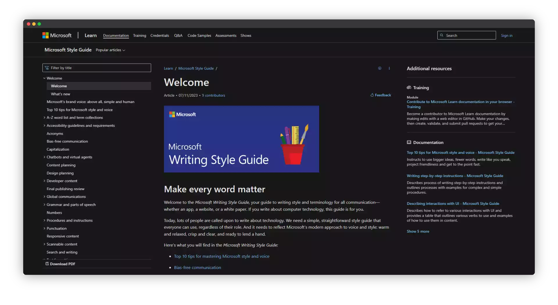 Microsoft Writing Style Guide