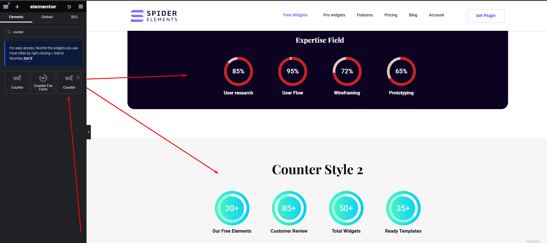 counter widget