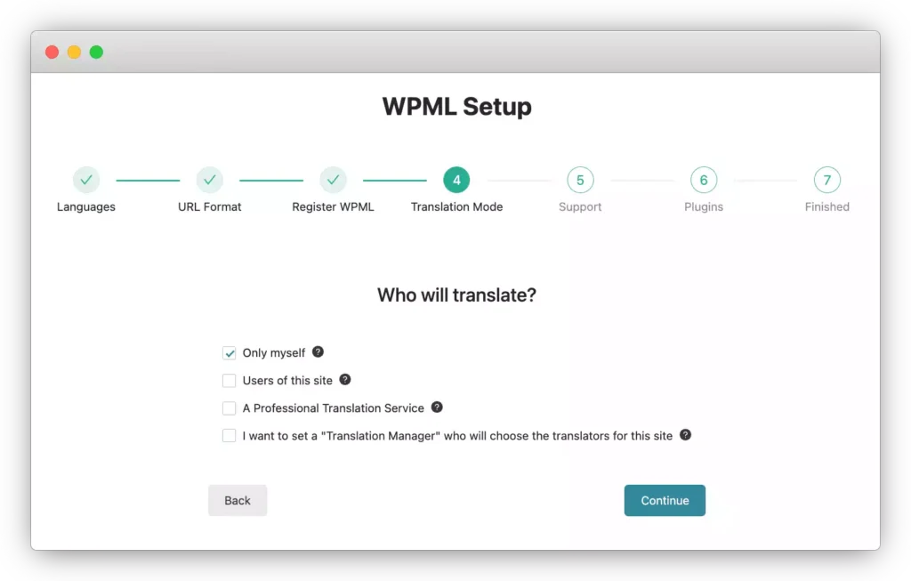 WPML Translation Mode Configuration