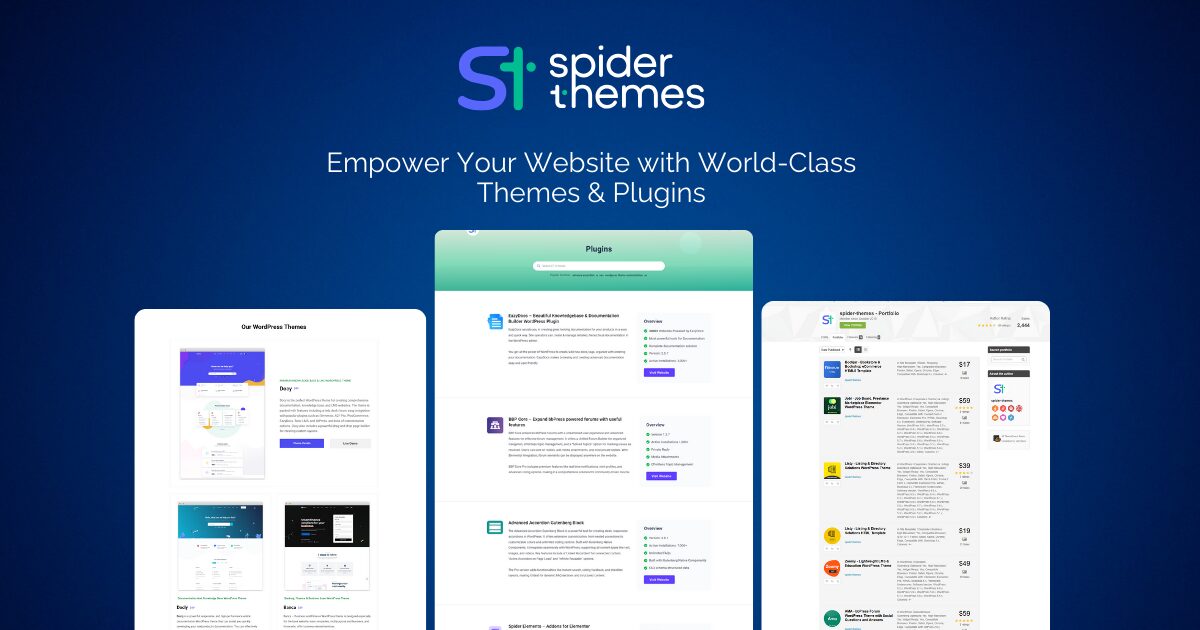 Get Premium WordPress Themes & Plugins SpiderThemes
